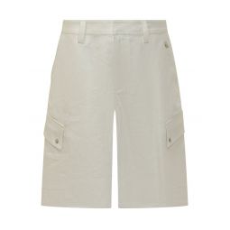 오프화이트 버튼 디테일 카고 반바지 OMCS003S25FAB002