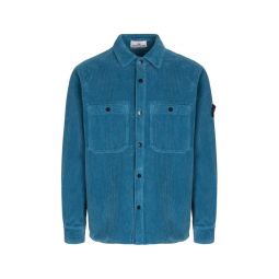 Stone Island 나침반 패치 버튼 셔츠 재킷 K2S151200012S0212