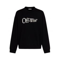 Off White 로고 프린트 크루넥 스웨트셔츠 OMBA054F25FLE005