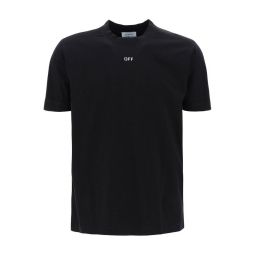 Off White 로고 프린트 크루넥 티셔츠 OMAA027C99JER017