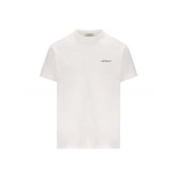 Off White 로고 프린트 크루넥 티셔츠 OMAA027F23JER010