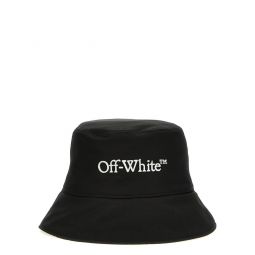 Off White 로고 자수 버킷 햇 OWLB021C99FAB005