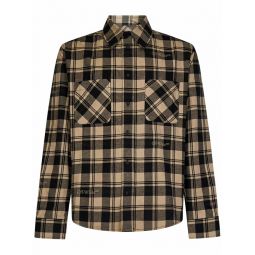 Off White 체크 긴팔 플란넬 셔츠 OMGE030F23FAB001