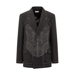 Off White 활주로 바디 스티치 긴팔 재킷 OMEW001S23FAB002