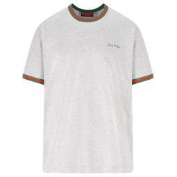 Gucci 로고 자수 크루넥 티셔츠 835640XJHCW