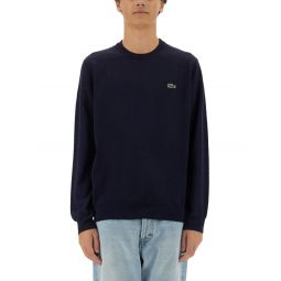 Lacoste 로고 자수 크루넥 니트 스웨터 AH3225