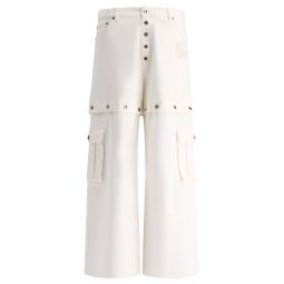 Off White 90s 로고 패치 미드라이즈 진 OMYA183S24DEN001