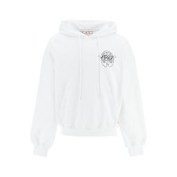 Off White 로고 프린트 드로스트링 후디 OMBB110S23FLE003