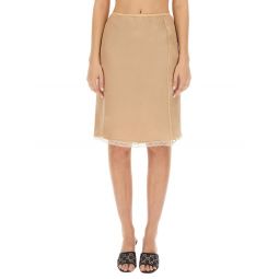 Gucci 레이스 트림 디테일 미디 스커트 760549XUAI0