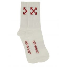 오프 화이트 로고 인타르시아 양말 OMRA080F25KNI001