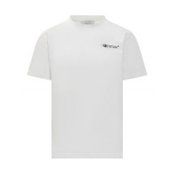 Off White 로고 프린트 크루넥 티셔츠 OMAA027F25JER007