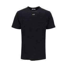 Off White 로고 자수 크루넥 티셔츠 OMAA027F23JER008