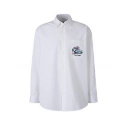 오프화이트 로고 자수 버튼업 셔츠 OMGE004S25FAB004OMGE004S25FAB004