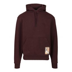 버버리 체크 라벨 드로스트링 후드 티셔츠 8114990