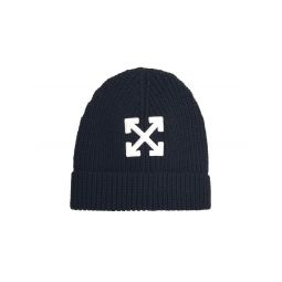 오프화이트 애로우 로고 자수 비니 OMLC041C99KNI005