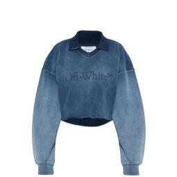 Off White 로고 프린트 크롭 스웨트셔츠 OWBA07BF25FLE004