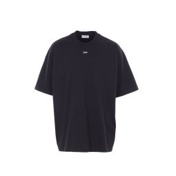 Off White 로고 프린트 크루넥 티셔츠 OMAA161F25JER002