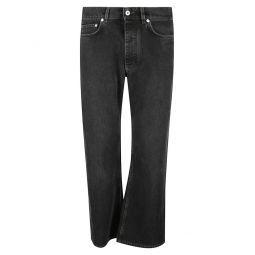 Off White 로고 자수 스트레이트 레그 진 OMYA18WF25DEN001