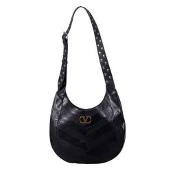 발렌티노 호보호 셰브론 패턴 로고 플라크 숄더백 7W0B0S29GHA