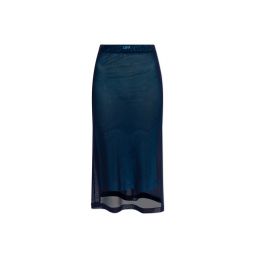 오프 화이트 스트레이트 헴 메시 미디 스커트 OWCW00LF25JER001