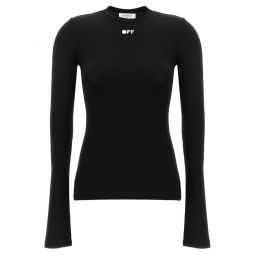 Off White 오프 스탬프 크루넥 스트레이트 밑단 탑 OWAD136C99JER004