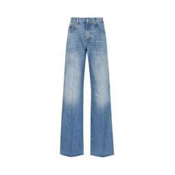 Gucci 로고 패치 와이드 레그 진 764349XDCRA