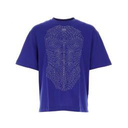 Off White 로고 자수 크루넥 티셔츠 OMAA120S23JER020