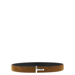 톰 포드 T 로고 플라크 리버시블 버클 벨트 TB178LCL504S