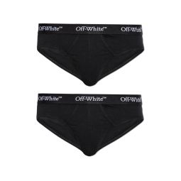 오프 화이트 2팩 로고 허리밴드 브리프 OMUF003C99JER001