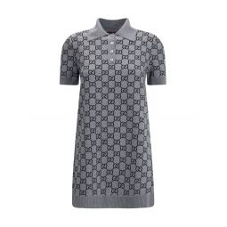구찌 올오버 GG 패턴 반팔 폴로 드레스 836164XKEJP