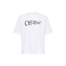 Off White 로고 프린트 크루넥 티셔츠 OMAA120F25JER00F