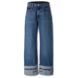 알렉산더 왕 로고 자수 미드라이즈 진 4DC3254810