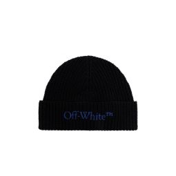 Off White 로고 자수 니트 비니 OMLC041F25KNI001