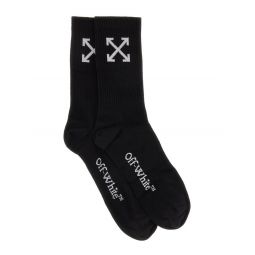 오프화이트 로고 인타르시아 리브 양말 OMRA080