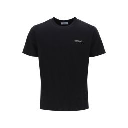 Off White 로고 프린트 크루넥 티셔츠 OMAA027F23JER010