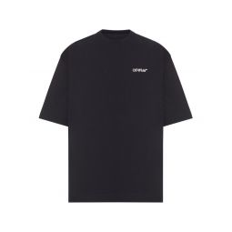 Off White 로고 프린트 크루넥 티셔츠 OMAA120F25JER013