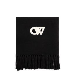 오프화이트 로고 자수 프린지 엣지 스카프 OWMA055F23KNI001