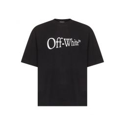Off White 로고 프린트 크루넥 티셔츠 OMAA120F25JER00F