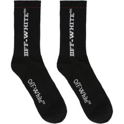 오프 화이트 로고 인타르시아 양말 OMRA080S25KNI002