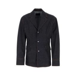 Prada 트라이앵글 장식 버튼업 데님 재킷 GEB246SAAO14FV