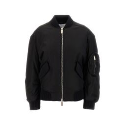 Off White 밴드 칼라 집업 봄버 재킷 OWEH028F23FAB001