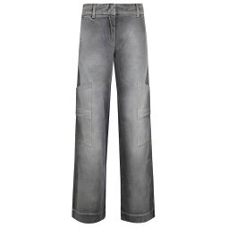 Off White 로고 패치 스트레이트 레그 진 OWYB01IF25DEN001