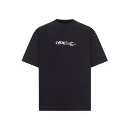 Off White 로고 프린트 크루넥 티셔츠 OMAA120F25JER00C