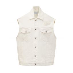 오프화이트 로고 자수 버튼 질레 OMYR002S24DEN001