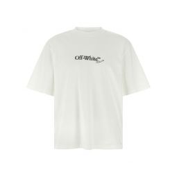 Off White 로고 프린트 크루넥 티셔츠 OMAA120F25JER00C