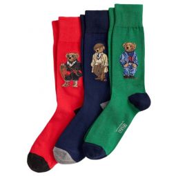 폴로 랄프 로렌 베어 모티브 양말 3개 팩 449P04717