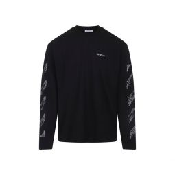 오프화이트 로고 프린트 긴팔 티셔츠 OMAB09CF25JER005