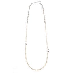 Off White 로고 플라크 목걸이 OMOB159C99MET001