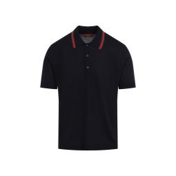 구찌 웹 디테일 니트 폴로 셔츠 819225XKEJV