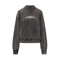 Off White 로고 프린트 긴팔 스웨트셔츠 OWBA075F25FLE002